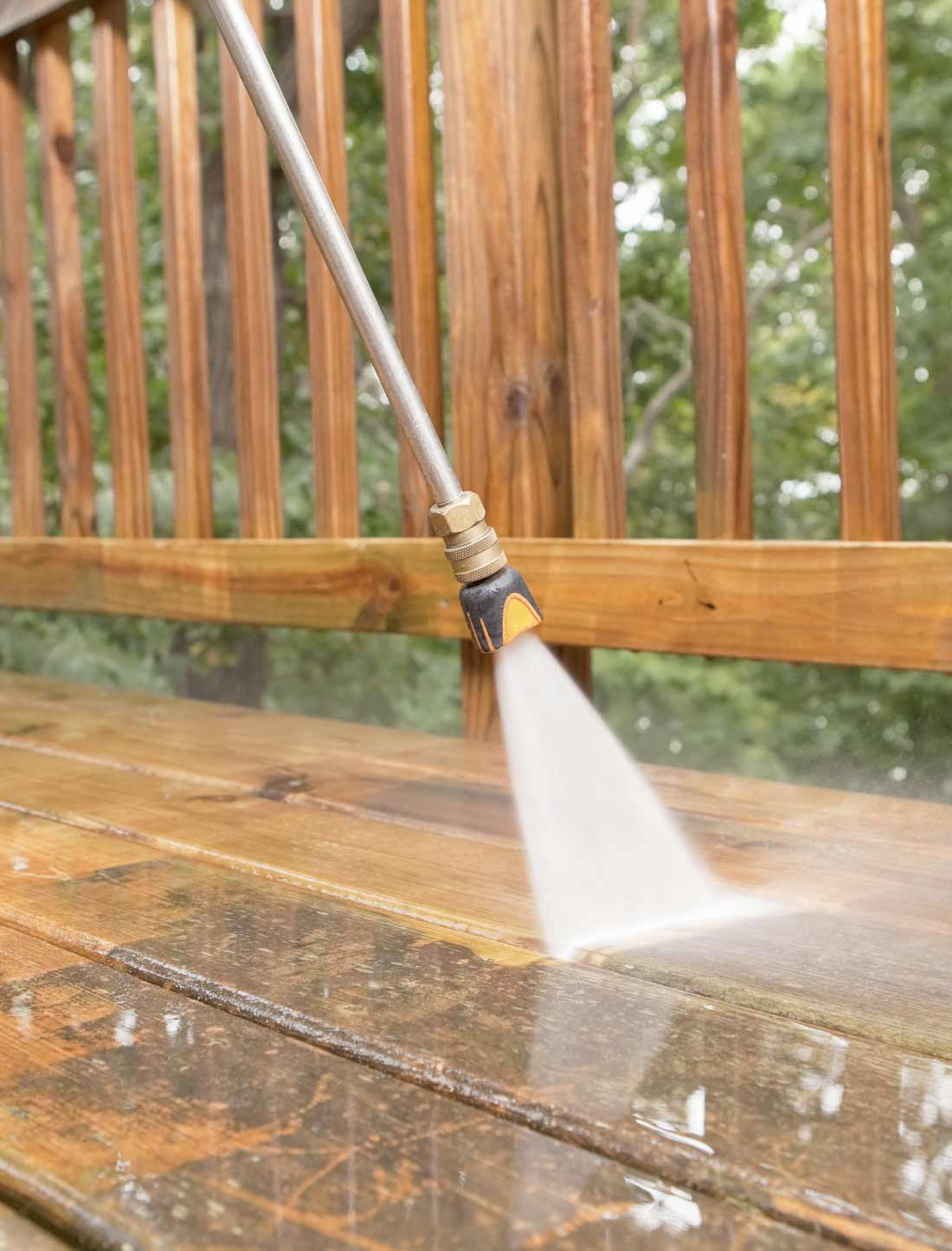 Professional patio cleaning process